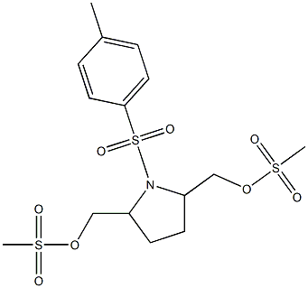 (1-tosylpyrrolidine-2,5-diyl)bis(methylene) dimethanesulfonate Struktur