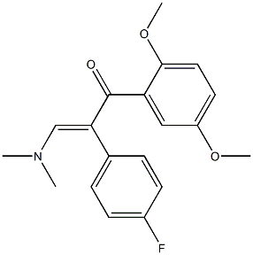 1-(2,5-dimethoxyphenyl)-3-(dimethylamino)-2-(4-fluorophenyl)prop-2-en-1-one Struktur