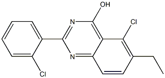 5-chloro-2-(2-chlorophenyl)-6-ethylquinazolin-4-ol Struktur