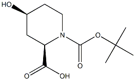 (2R,4S)-1-(tert-butoxycarbonyl)-4-hydroxypiperidine-2-carboxylic acid Struktur