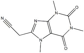 (1,3,7-trimethyl-2,6-dioxo-2,3,6,7-tetrahydro-1H-purin-8-yl)acetonitrile Struktur