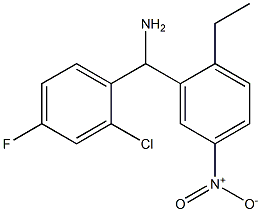 (2-chloro-4-fluorophenyl)(2-ethyl-5-nitrophenyl)methanamine Struktur