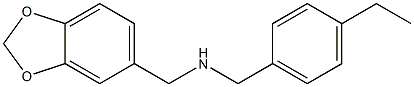 (2H-1,3-benzodioxol-5-ylmethyl)[(4-ethylphenyl)methyl]amine Struktur