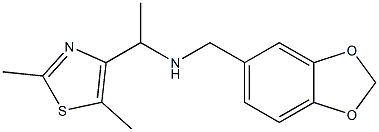 (2H-1,3-benzodioxol-5-ylmethyl)[1-(2,5-dimethyl-1,3-thiazol-4-yl)ethyl]amine Struktur