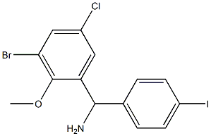 (3-bromo-5-chloro-2-methoxyphenyl)(4-iodophenyl)methanamine Struktur