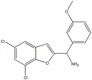 (5,7-dichloro-1-benzofuran-2-yl)(3-methoxyphenyl)methanamine Struktur