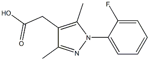 [1-(2-fluorophenyl)-3,5-dimethyl-1H-pyrazol-4-yl]acetic acid Struktur