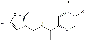 [1-(3,4-dichlorophenyl)ethyl][1-(2,5-dimethylfuran-3-yl)ethyl]amine Struktur