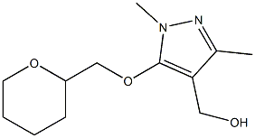 [1,3-dimethyl-5-(oxan-2-ylmethoxy)-1H-pyrazol-4-yl]methanol Struktur