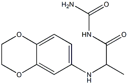 [2-(2,3-dihydro-1,4-benzodioxin-6-ylamino)propanoyl]urea Struktur