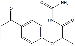 [2-(4-propanoylphenoxy)propanoyl]urea Struktur