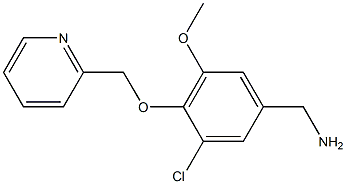 [3-chloro-5-methoxy-4-(pyridin-2-ylmethoxy)phenyl]methanamine Struktur