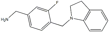 [4-(2,3-dihydro-1H-indol-1-ylmethyl)-3-fluorophenyl]methanamine Struktur