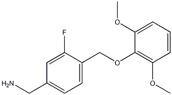 [4-(2,6-dimethoxyphenoxymethyl)-3-fluorophenyl]methanamine Struktur