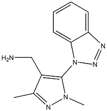 [5-(1H-1,2,3-benzotriazol-1-yl)-1,3-dimethyl-1H-pyrazol-4-yl]methanamine Struktur