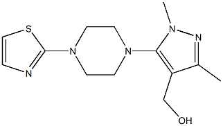 {1,3-dimethyl-5-[4-(1,3-thiazol-2-yl)piperazin-1-yl]-1H-pyrazol-4-yl}methanol Struktur