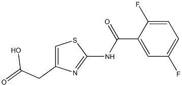 {2-[(2,5-difluorobenzoyl)amino]-1,3-thiazol-4-yl}acetic acid Struktur