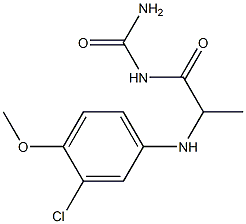 {2-[(3-chloro-4-methoxyphenyl)amino]propanoyl}urea Struktur