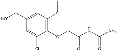 {2-[2-chloro-4-(hydroxymethyl)-6-methoxyphenoxy]acetyl}urea Struktur