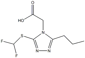 {3-[(difluoromethyl)thio]-5-propyl-4H-1,2,4-triazol-4-yl}acetic acid Struktur