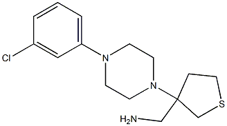 {3-[4-(3-chlorophenyl)piperazin-1-yl]thiolan-3-yl}methanamine Struktur