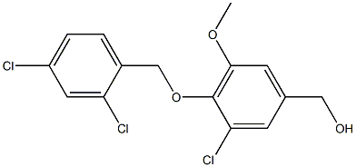 {3-chloro-4-[(2,4-dichlorophenyl)methoxy]-5-methoxyphenyl}methanol Struktur