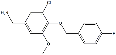 {3-chloro-4-[(4-fluorophenyl)methoxy]-5-methoxyphenyl}methanamine Struktur