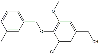 {3-chloro-5-methoxy-4-[(3-methylphenyl)methoxy]phenyl}methanol Struktur