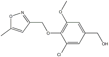 {3-chloro-5-methoxy-4-[(5-methyl-1,2-oxazol-3-yl)methoxy]phenyl}methanol Struktur