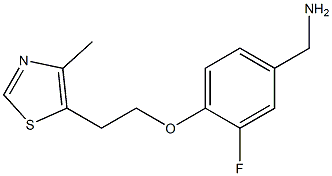 {3-fluoro-4-[2-(4-methyl-1,3-thiazol-5-yl)ethoxy]phenyl}methanamine Struktur