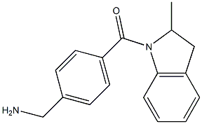 {4-[(2-methyl-2,3-dihydro-1H-indol-1-yl)carbonyl]phenyl}methanamine Struktur