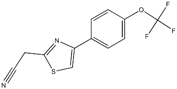 {4-[4-(trifluoromethoxy)phenyl]-1,3-thiazol-2-yl}acetonitrile Struktur