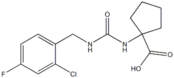 1-({[(2-chloro-4-fluorophenyl)methyl]carbamoyl}amino)cyclopentane-1-carboxylic acid Struktur