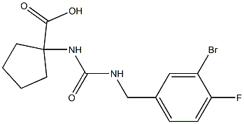 1-({[(3-bromo-4-fluorophenyl)methyl]carbamoyl}amino)cyclopentane-1-carboxylic acid Struktur