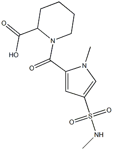 1-({1-methyl-4-[(methylamino)sulfonyl]-1H-pyrrol-2-yl}carbonyl)piperidine-2-carboxylic acid Struktur