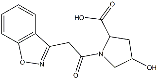 1-(1,2-benzisoxazol-3-ylacetyl)-4-hydroxypyrrolidine-2-carboxylic acid Struktur