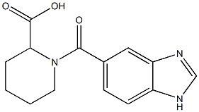 1-(1H-benzimidazol-5-ylcarbonyl)piperidine-2-carboxylic acid Struktur