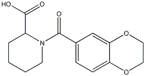 1-(2,3-dihydro-1,4-benzodioxin-6-ylcarbonyl)piperidine-2-carboxylic acid Struktur