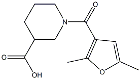 1-(2,5-dimethyl-3-furoyl)piperidine-3-carboxylic acid Struktur