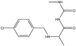 1-(2-{[(4-chlorophenyl)methyl]amino}propanoyl)-3-methylurea Struktur