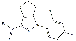 1-(2-chloro-4-fluorophenyl)-1,4,5,6-tetrahydrocyclopenta[c]pyrazole-3-carboxylic acid Struktur