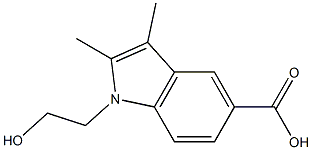 1-(2-hydroxyethyl)-2,3-dimethyl-1H-indole-5-carboxylic acid Struktur