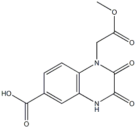 1-(2-methoxy-2-oxoethyl)-2,3-dioxo-1,2,3,4-tetrahydroquinoxaline-6-carboxylic acid Struktur