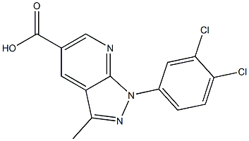 1-(3,4-dichlorophenyl)-3-methyl-1H-pyrazolo[3,4-b]pyridine-5-carboxylic acid Struktur