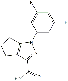 1-(3,5-difluorophenyl)-1,4,5,6-tetrahydrocyclopenta[c]pyrazole-3-carboxylic acid Struktur