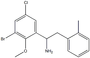 1-(3-bromo-5-chloro-2-methoxyphenyl)-2-(2-methylphenyl)ethan-1-amine Struktur