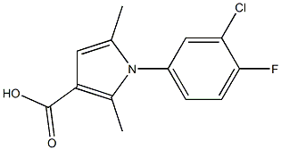 1-(3-chloro-4-fluorophenyl)-2,5-dimethyl-1H-pyrrole-3-carboxylic acid Struktur