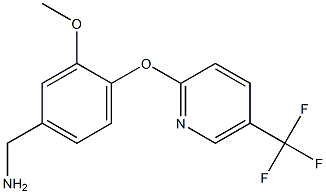 1-(3-methoxy-4-{[5-(trifluoromethyl)pyridin-2-yl]oxy}phenyl)methanamine Struktur