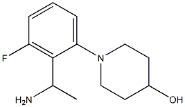 1-[2-(1-aminoethyl)-3-fluorophenyl]piperidin-4-ol Struktur