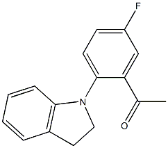 1-[2-(2,3-dihydro-1H-indol-1-yl)-5-fluorophenyl]ethan-1-one Struktur